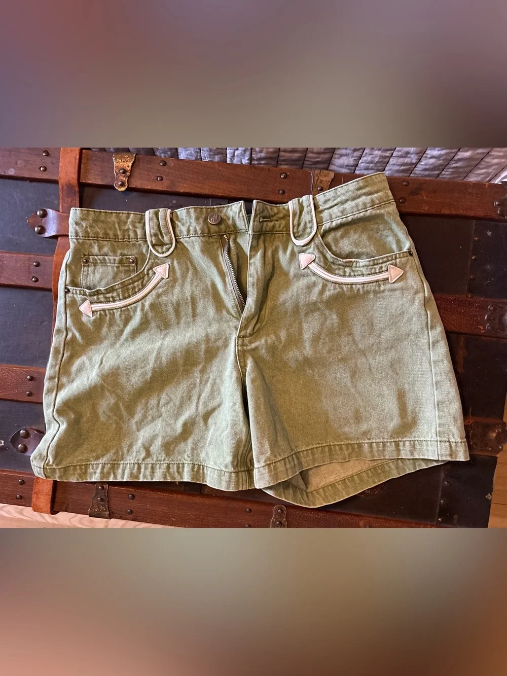 Women’s Western Green Denim Shorts